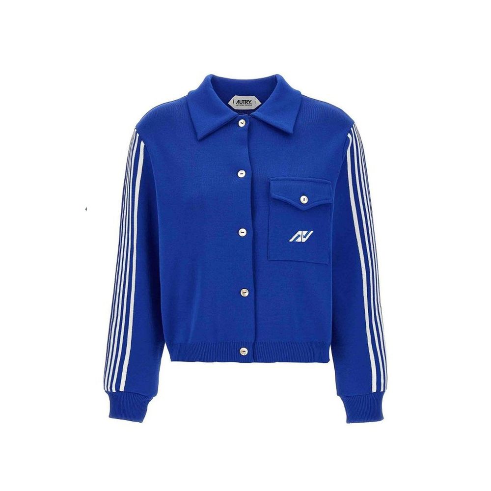 Autry Blaue Strickjacke aus Nylon
