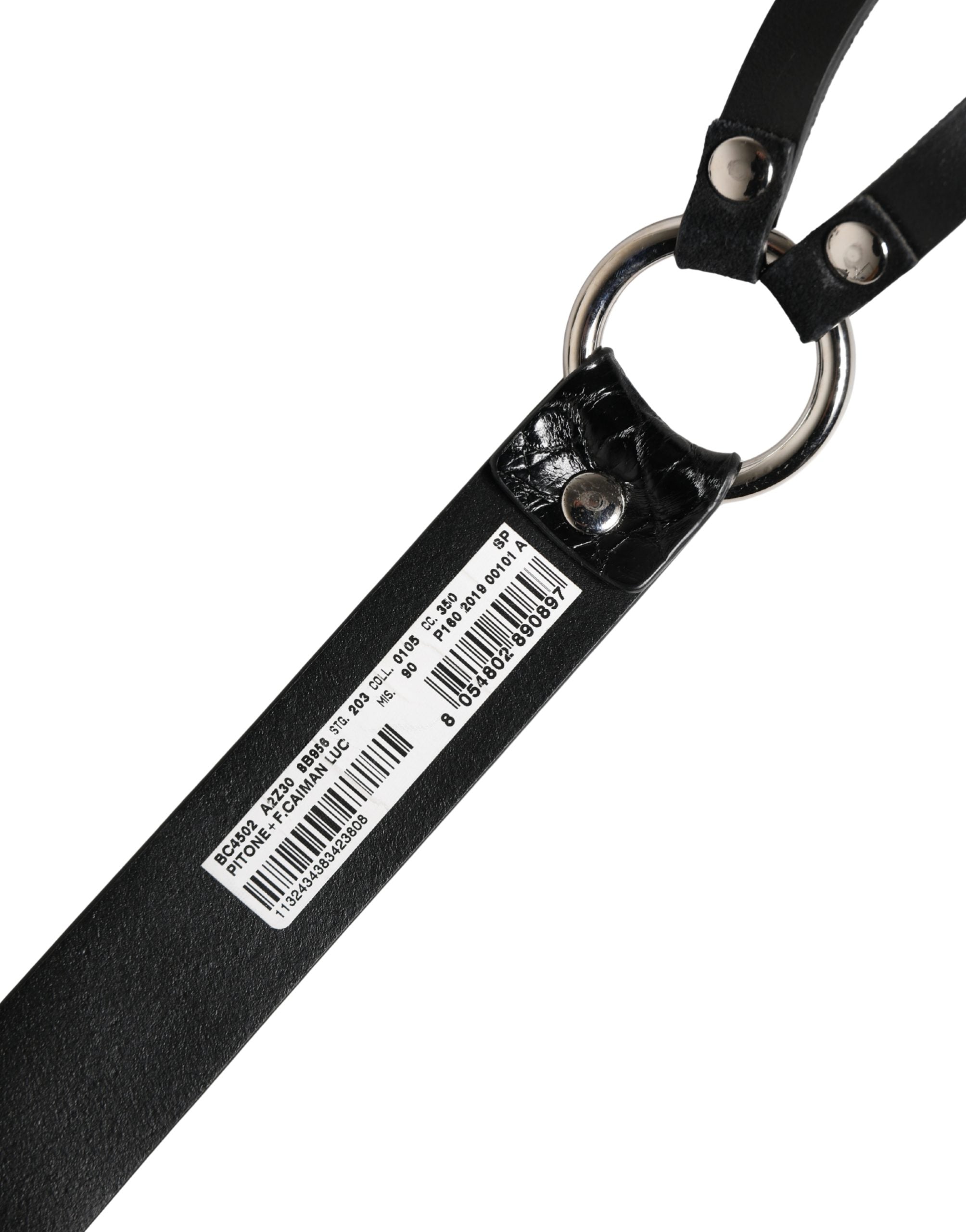 Dolce & Gabbana Schwarzer Gürtel aus exotischem Leder mit silberner Metallschnalle