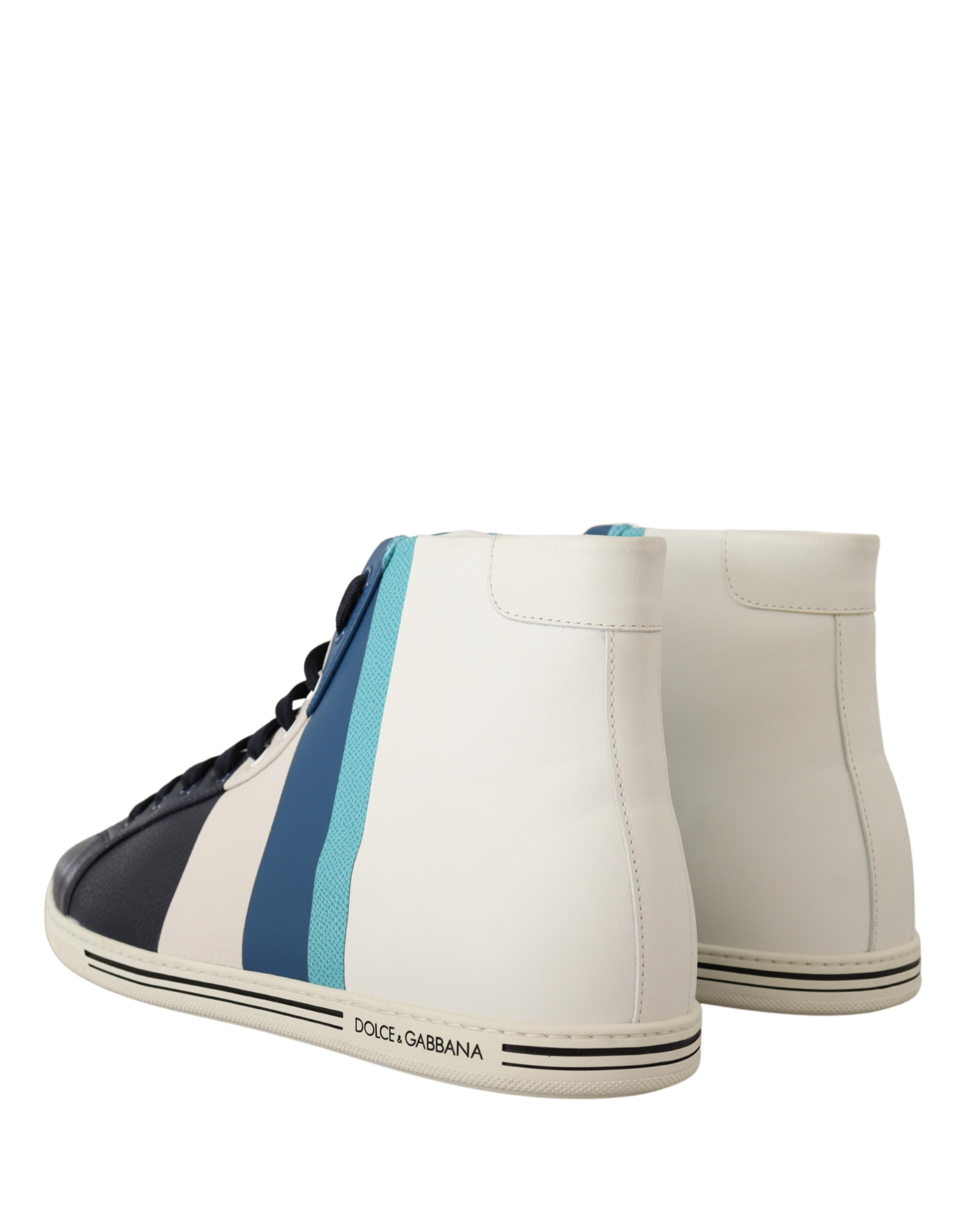 Dolce & Gabbana Mehrfarbige Leder Mid-Top Sneaker Schuhe
