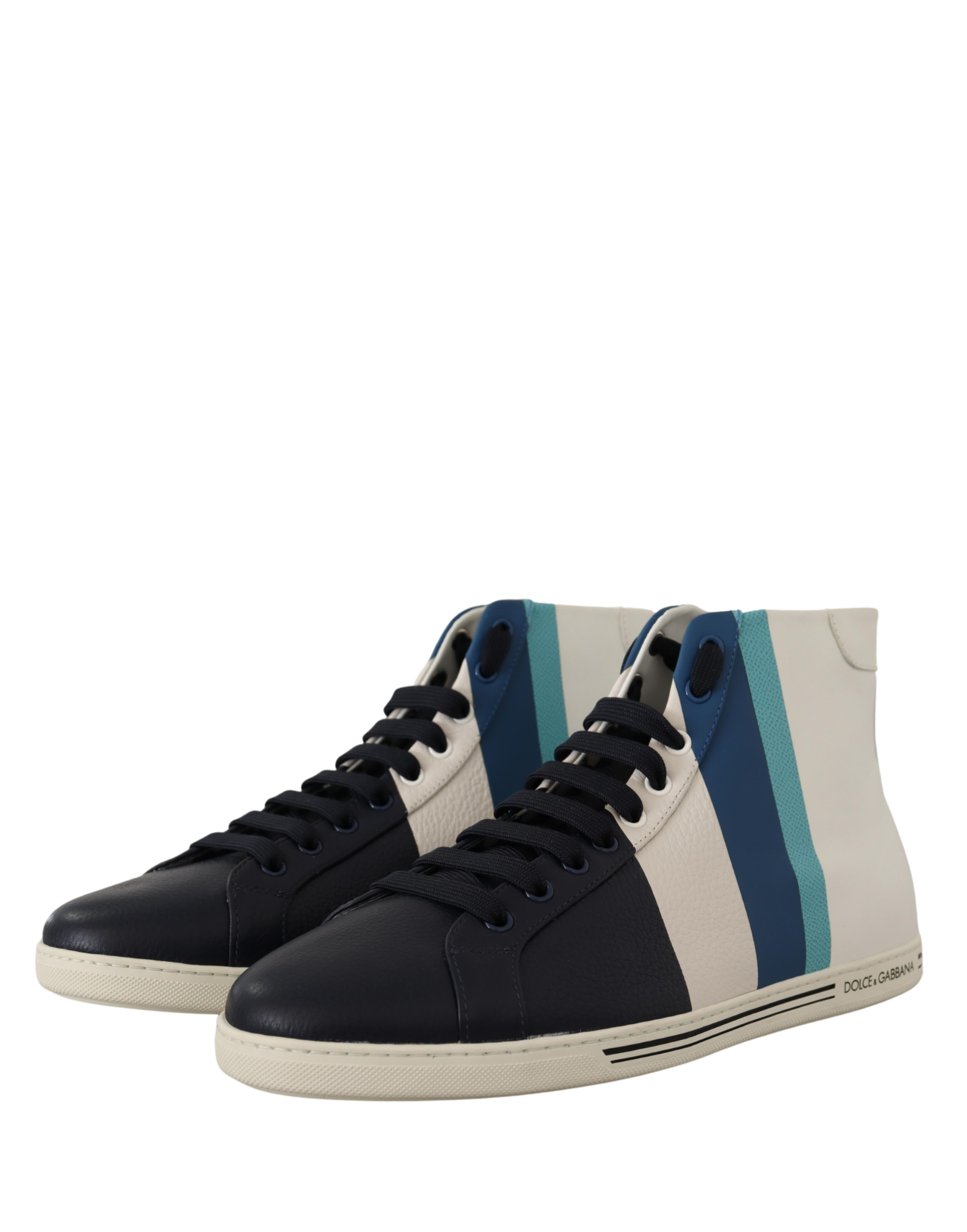 Dolce & Gabbana Mehrfarbige Leder Mid-Top Sneaker Schuhe