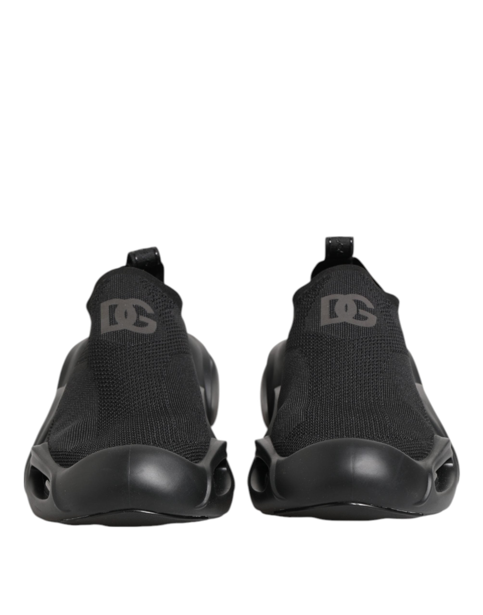 Dolce & Gabbana Schwarze Slip-On Wave Low-Top Sneaker Schuhe