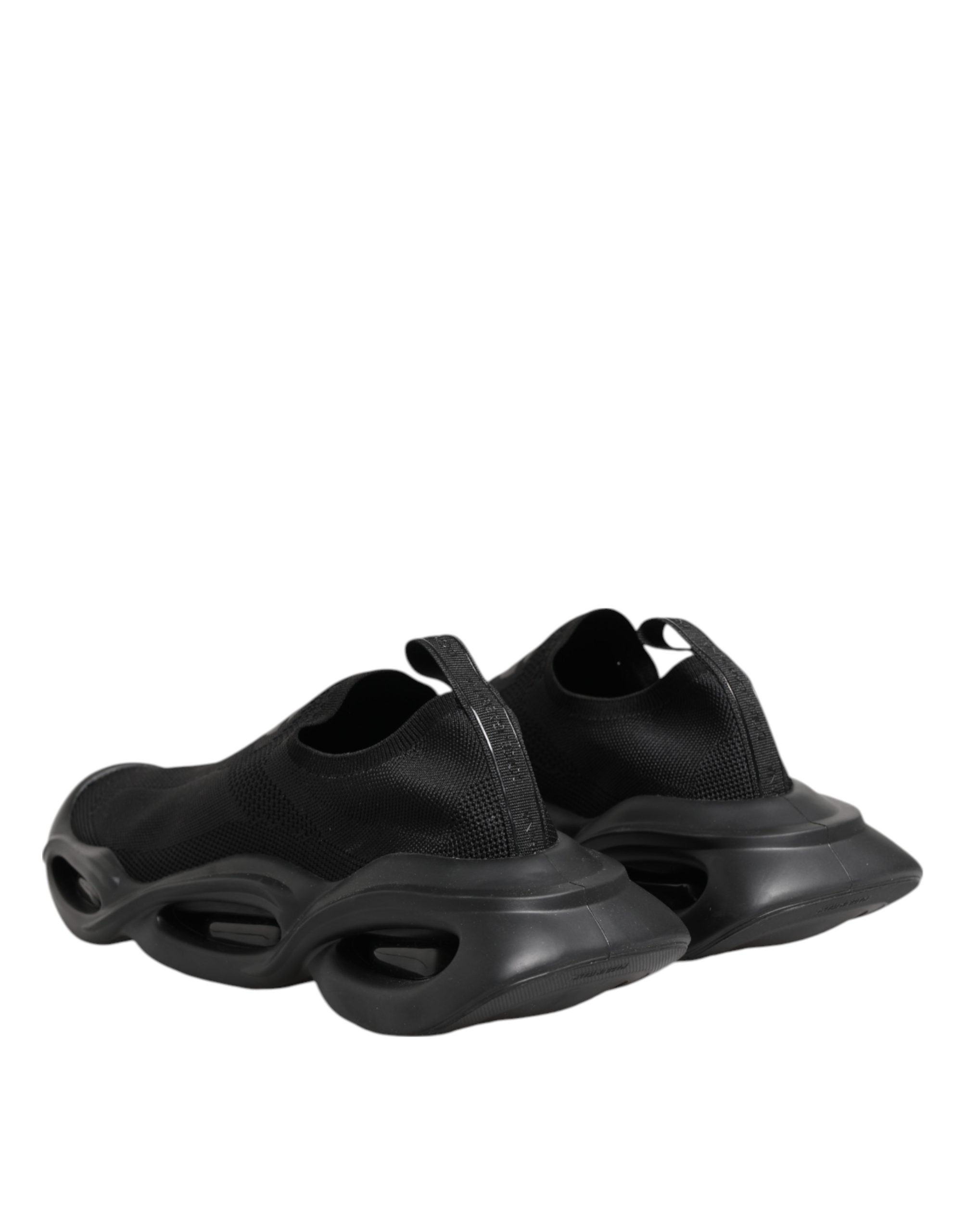 Dolce & Gabbana Schwarze Slip-On Wave Low-Top Sneaker Schuhe