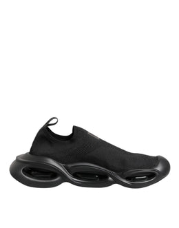 Dolce & Gabbana Schwarze Slip-On Wave Low-Top Sneaker Schuhe