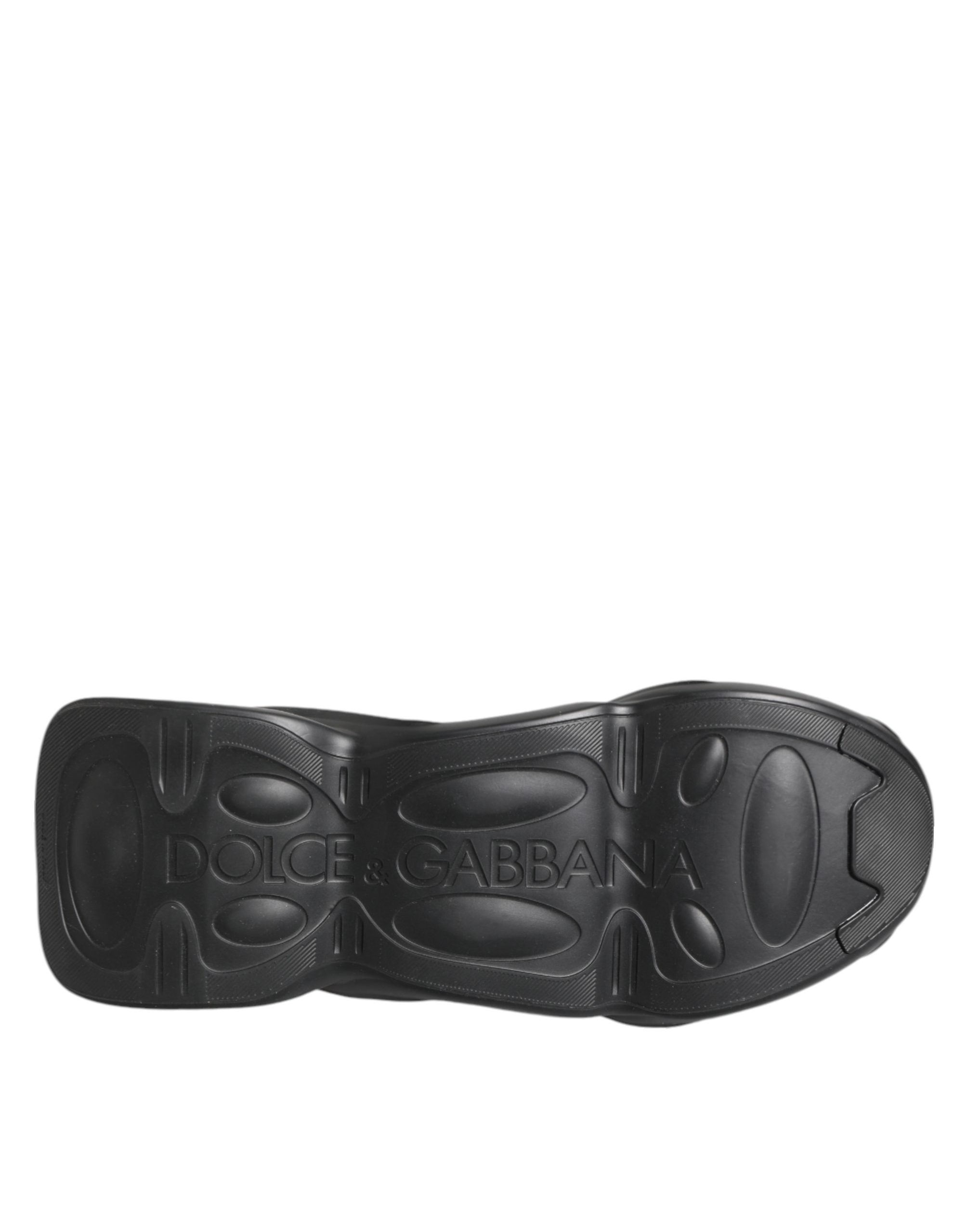 Dolce & Gabbana Schwarze Slip-On Wave Low-Top Sneaker Schuhe