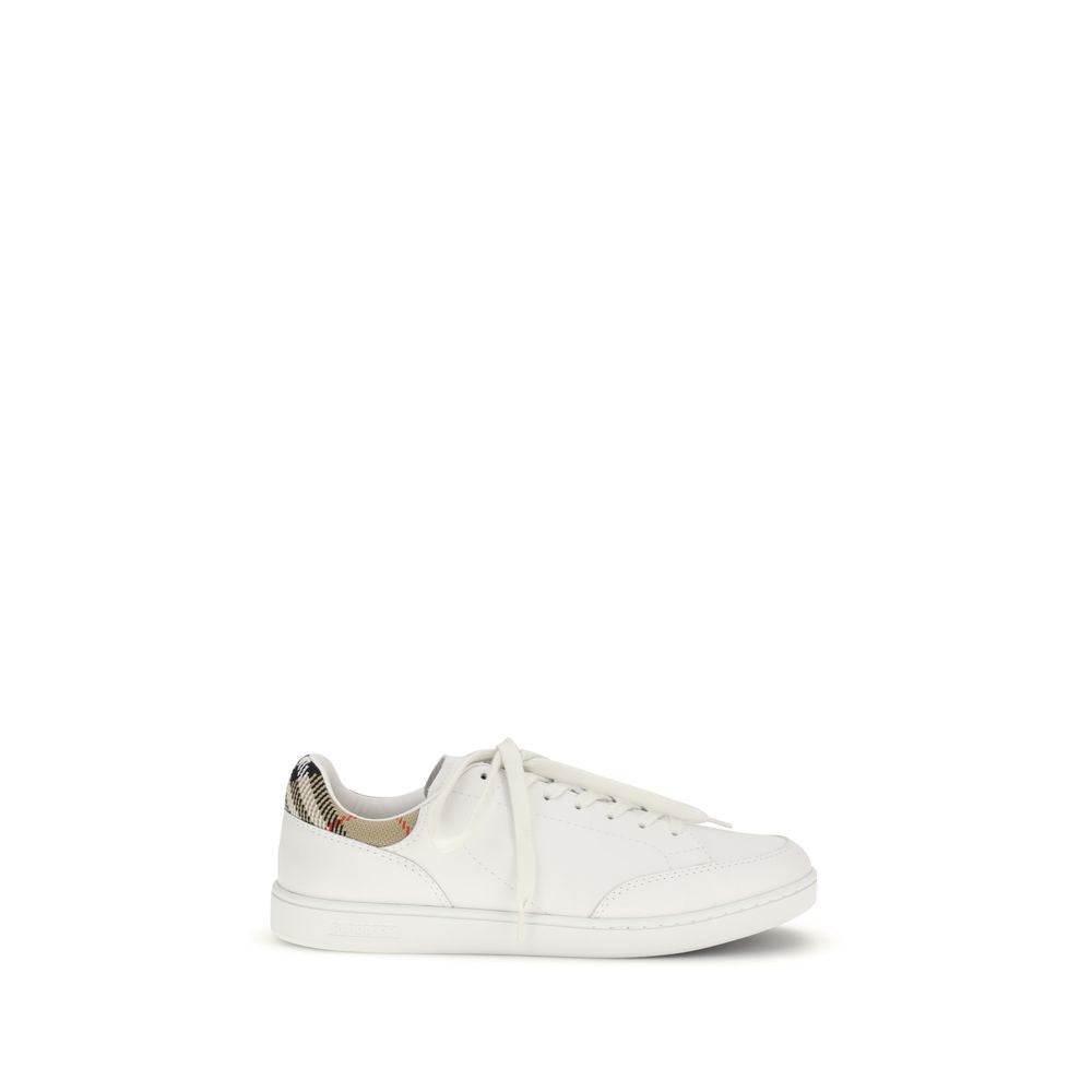 Burberry Weiße Low-Top-Sneaker aus Kalbsleder Bos Taurus