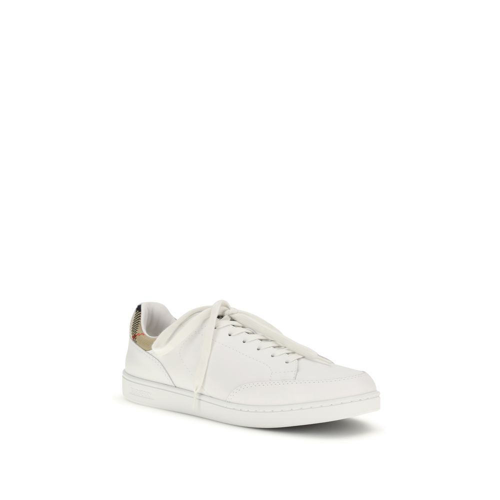 Burberry Weiße Low-Top-Sneaker aus Kalbsleder Bos Taurus