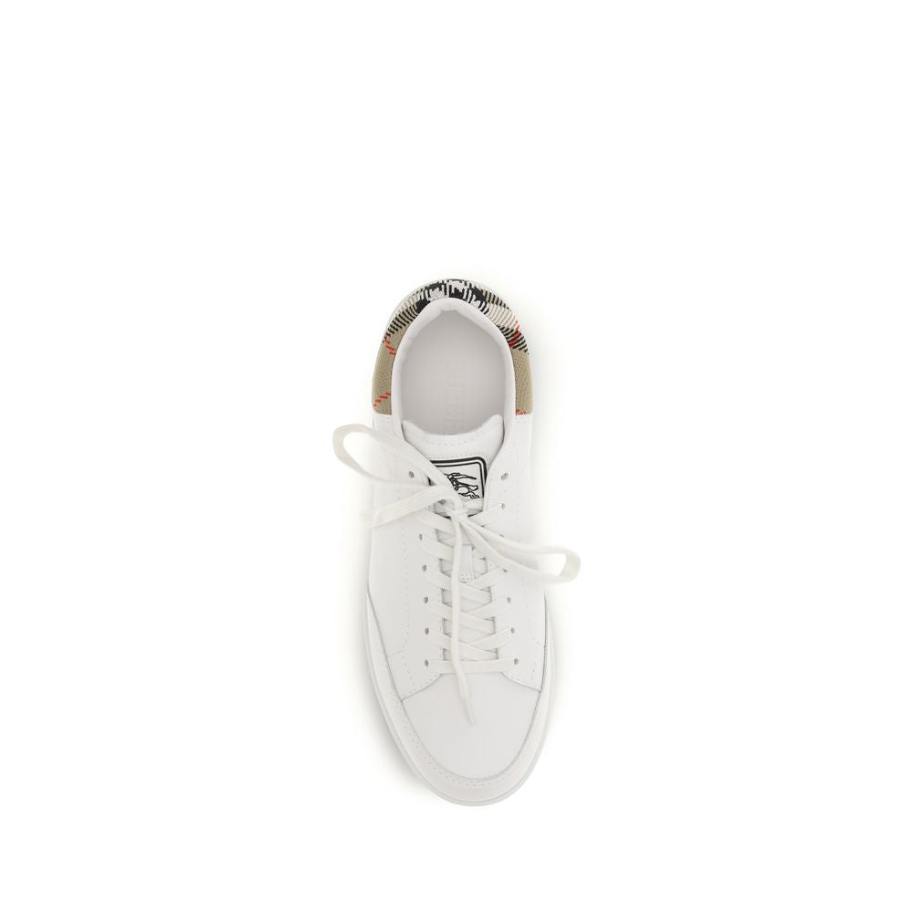 Burberry Weiße Low-Top-Sneaker aus Kalbsleder Bos Taurus