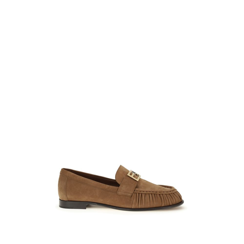 Fendi Braune Lammleder-Loafer Ovis Aries Aries