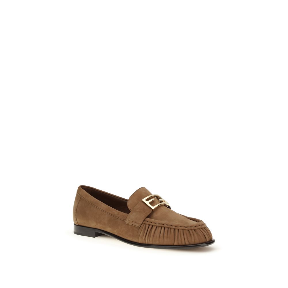 Fendi Braune Lammleder-Loafer Ovis Aries Aries