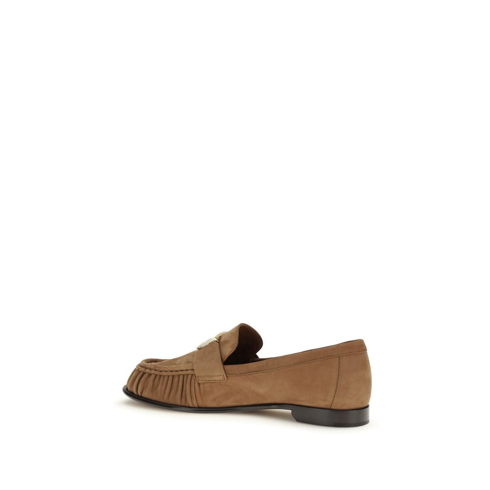 Fendi Braune Lammleder-Loafer Ovis Aries Aries