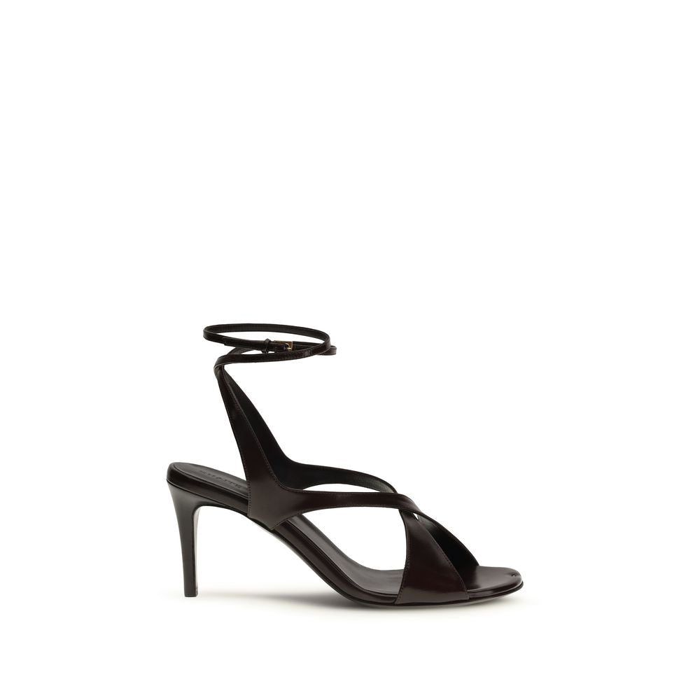 Khaite Schwarze Bos Taurus Kalbsleder Riemchen-Sandalen