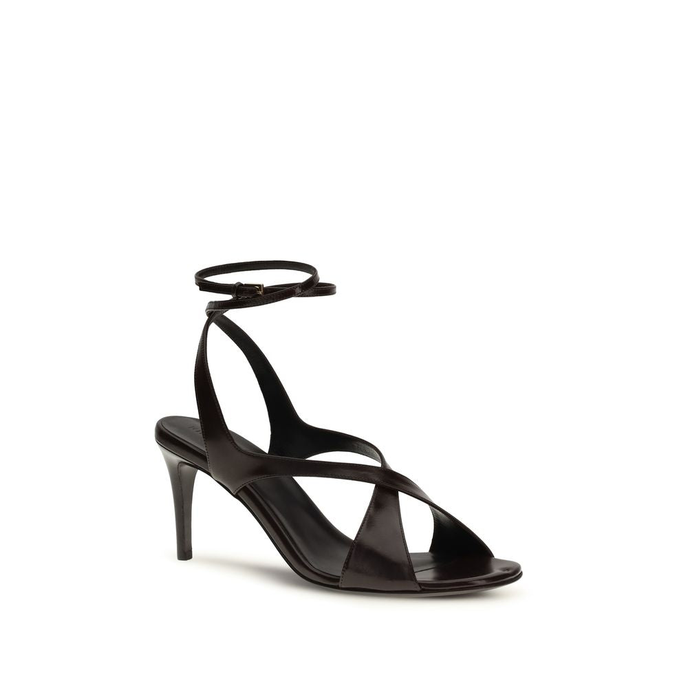 Khaite Schwarze Bos Taurus Kalbsleder Riemchen-Sandalen