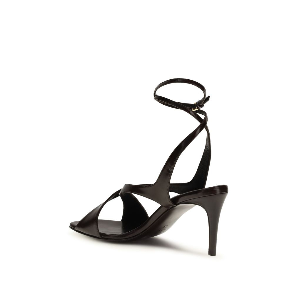 Khaite Schwarze Bos Taurus Kalbsleder Riemchen-Sandalen