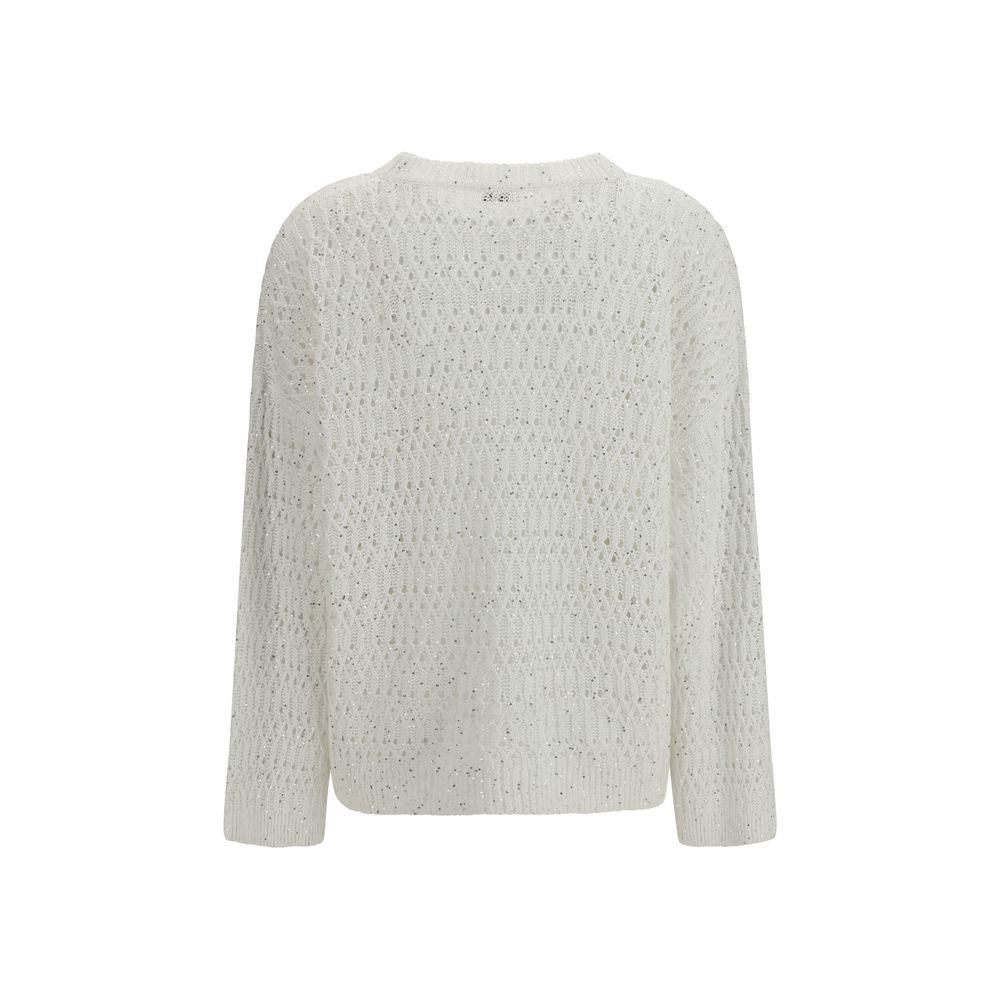 Brunello Cucinelli Weißes Seiden-Sweatshirt