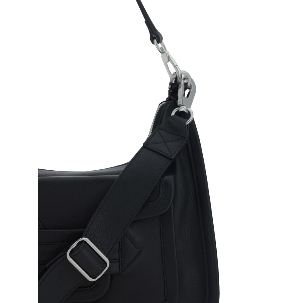Pierre Hardy Schwarze Bos Taurus Kalbsleder Schultertasche
