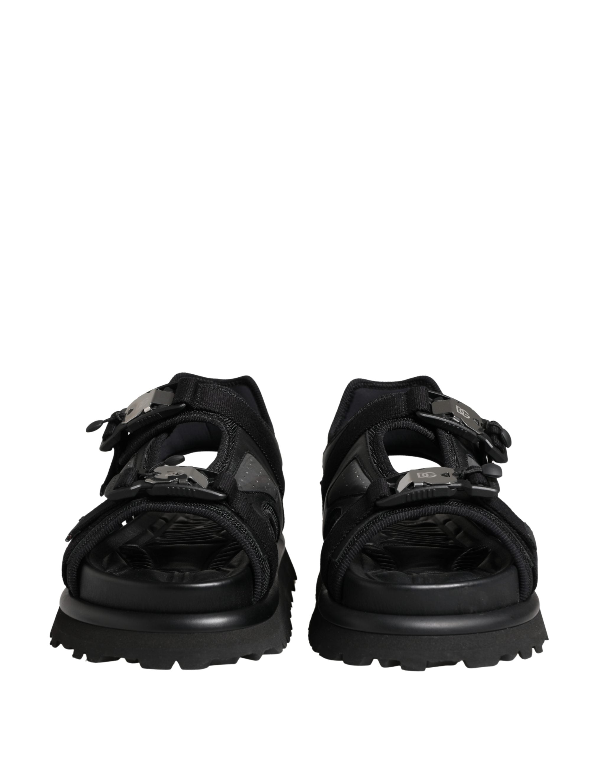 Dolce & Gabbana Schwarze Chunky Sandalen für Herren mit Logo-Details