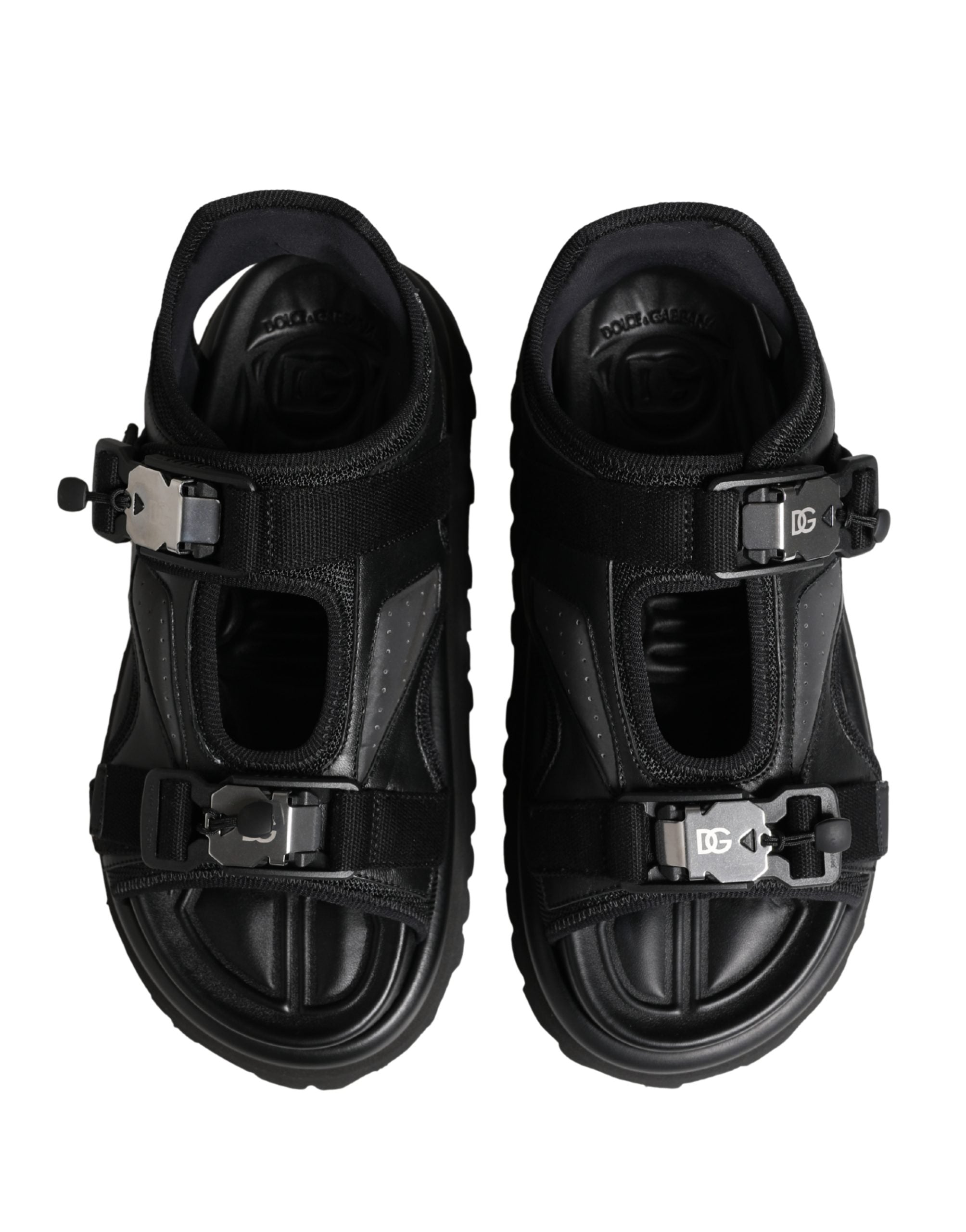 Dolce & Gabbana Schwarze Chunky Sandalen für Herren mit Logo-Details