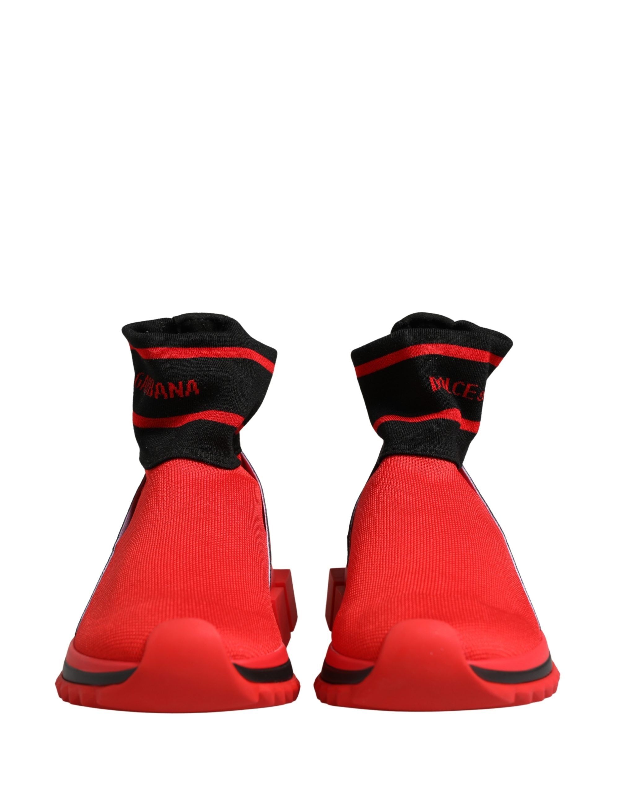 Dolce & Gabbana Red Black Sorrento Socken Sneaker Schuhe