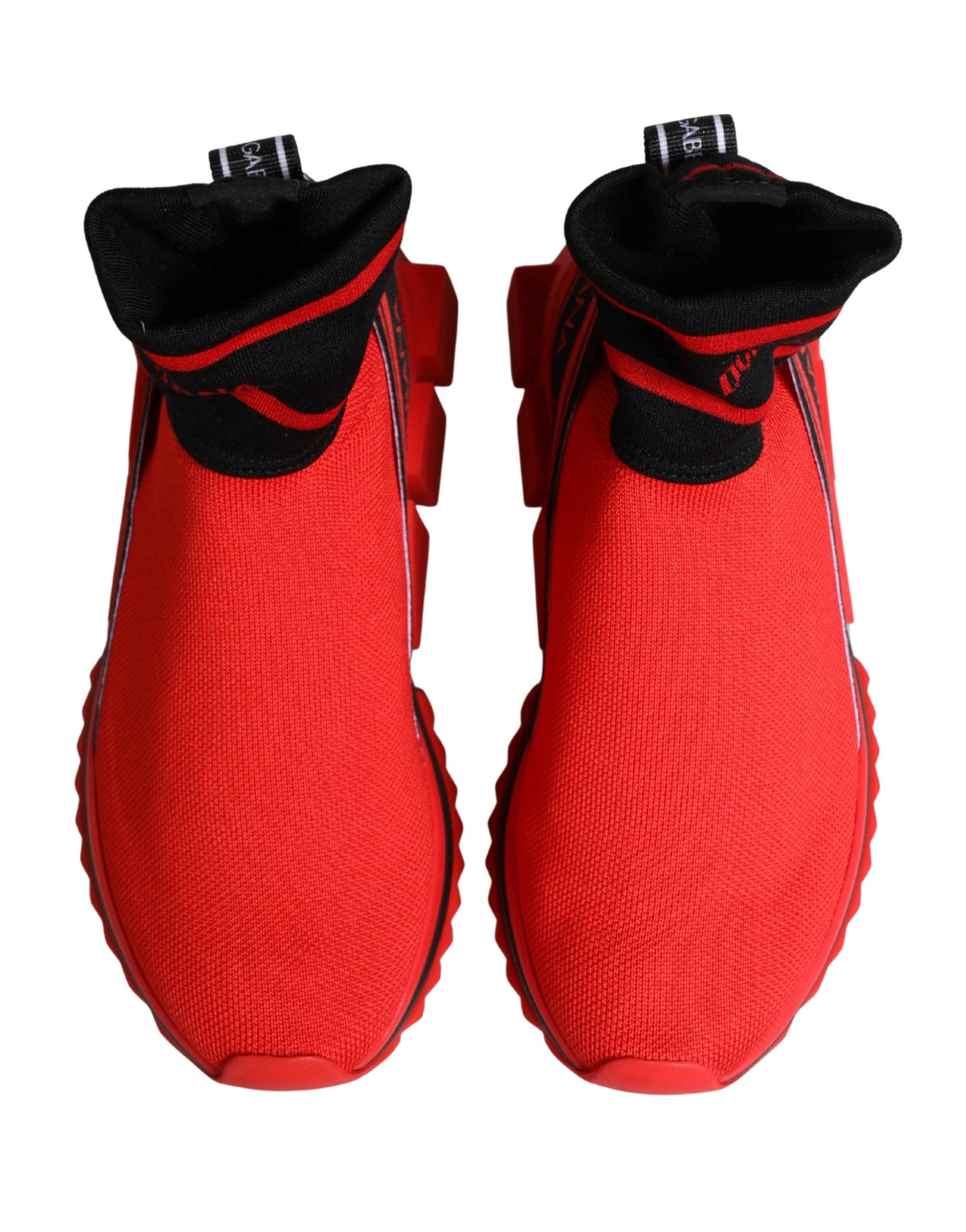 Dolce & Gabbana Red Black Sorrento Socken Sneaker Schuhe