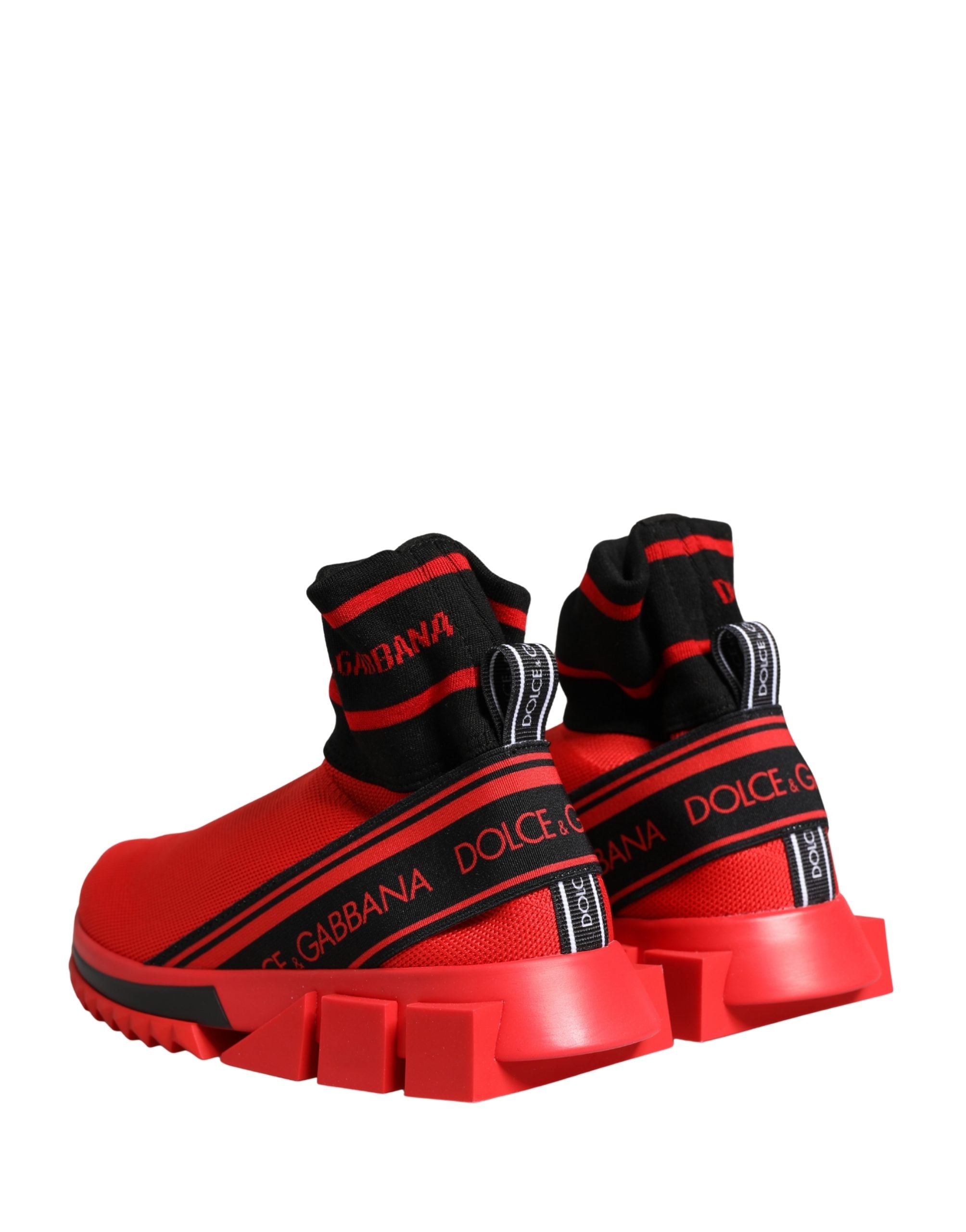 Dolce & Gabbana Red Black Sorrento Socken Sneaker Schuhe
