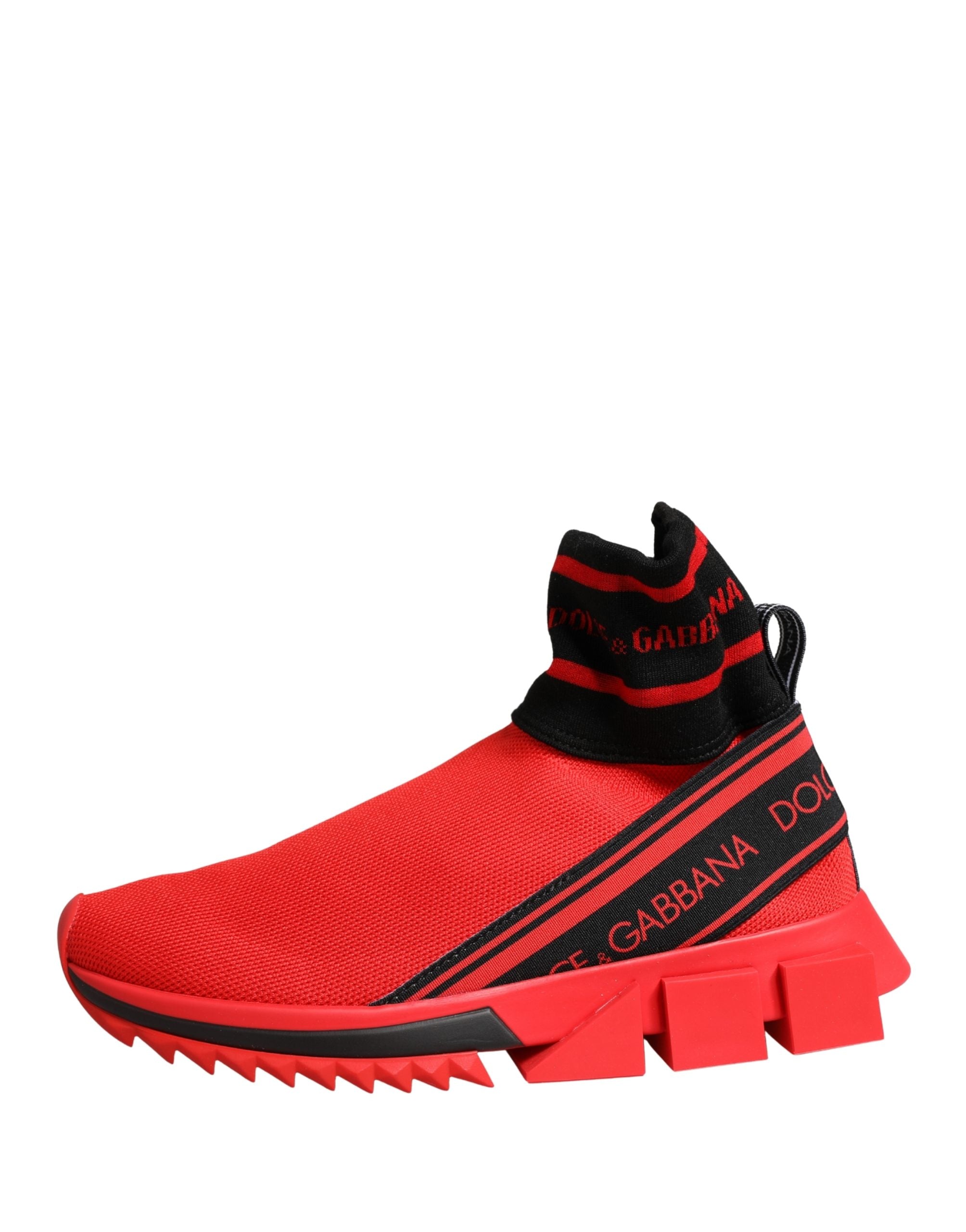 Dolce & Gabbana Red Black Sorrento Socken Sneaker Schuhe