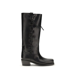 Paris Texas Schwarze Schnürstiefel aus Kalbsleder Bos Taurus