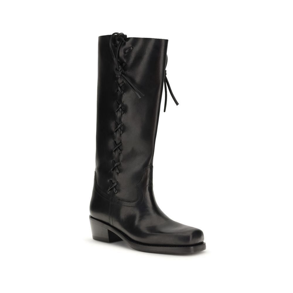 Paris Texas Schwarze Schnürstiefel aus Kalbsleder Bos Taurus