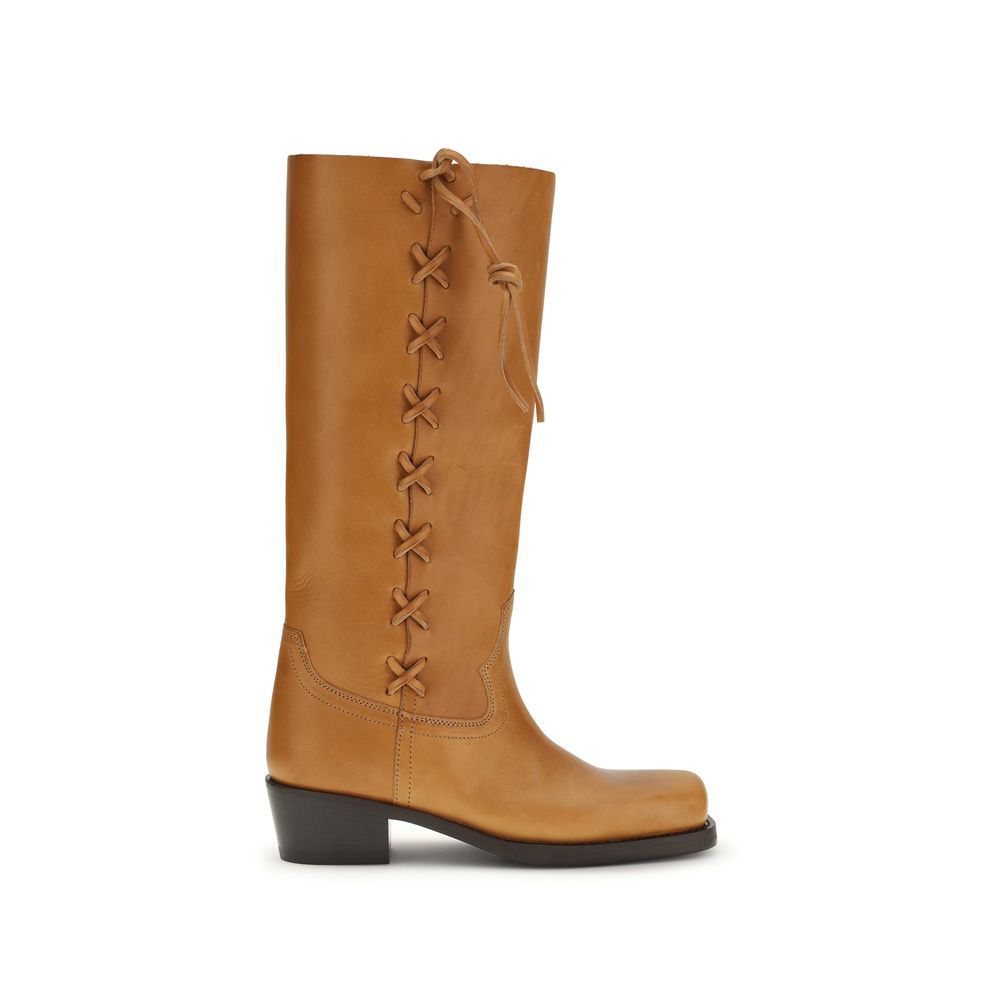 Paris Texas Braune Kalbsleder Bos Taurus Schnürstiefel