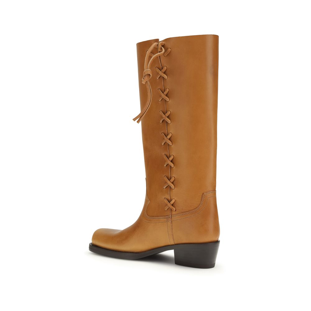 Paris Texas Braune Kalbsleder Bos Taurus Schnürstiefel
