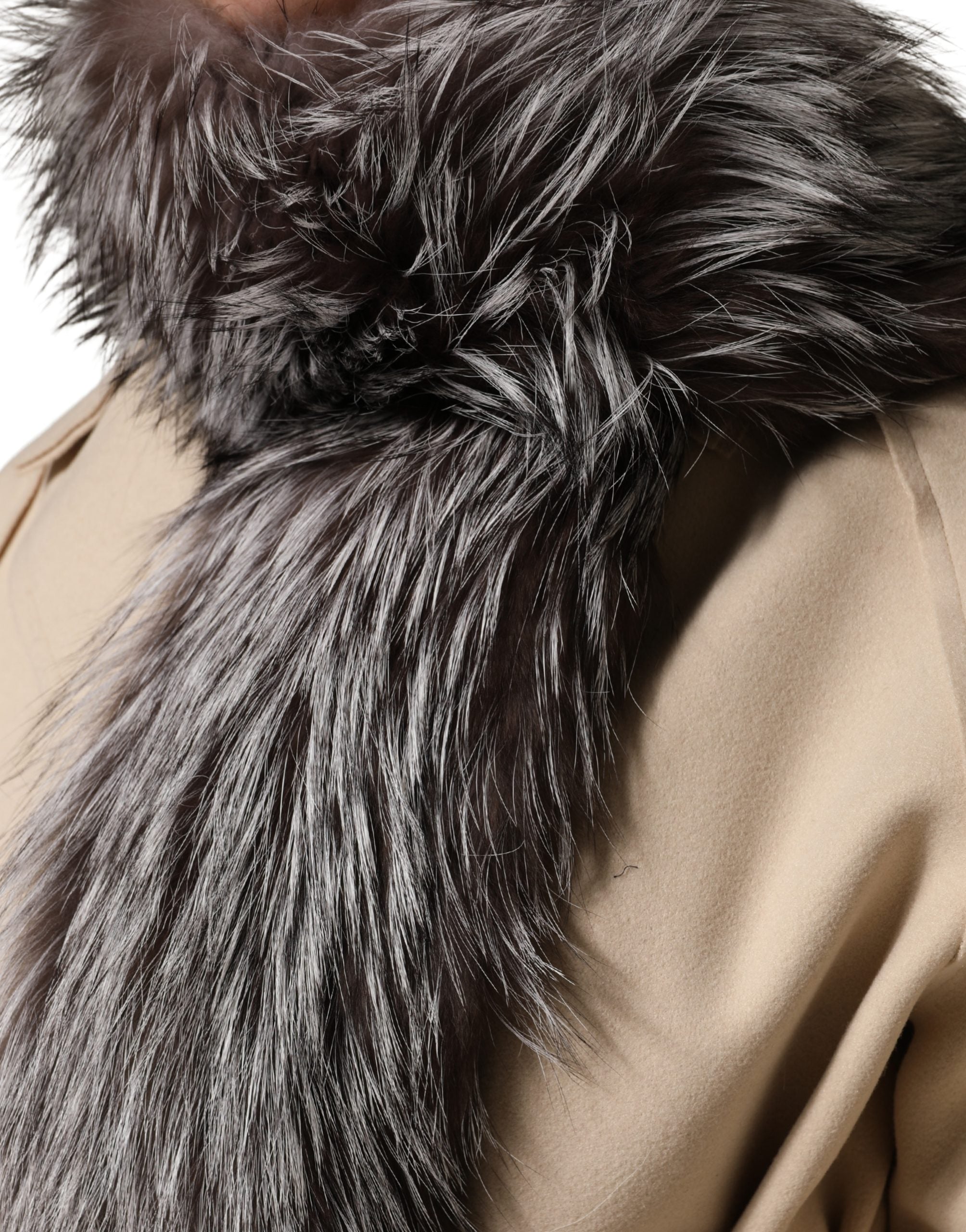Dolce & Gabbana Grauer Fuchs Pelz Hals Wrap Warmer Winterschal