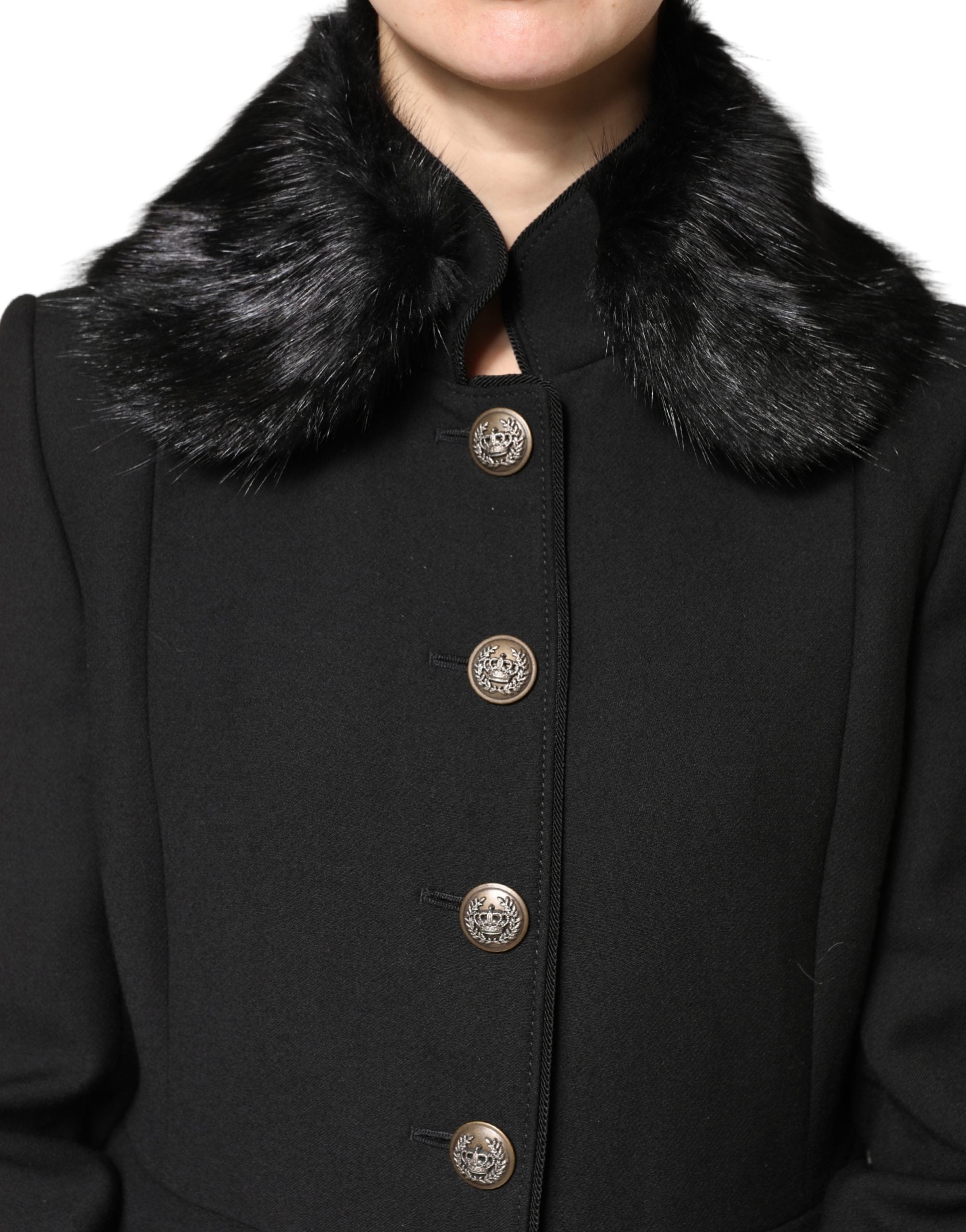 Dolce & Gabbana Schwarzer Pelzschal Hals Wrap Cover Kragenschal