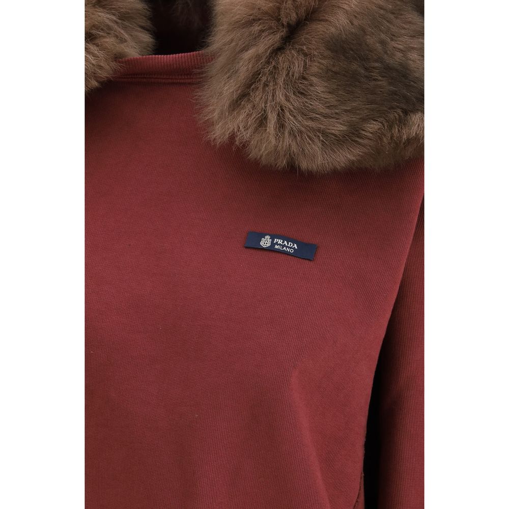 Prada Sweatshirt aus Baumwolle in Bordeaux