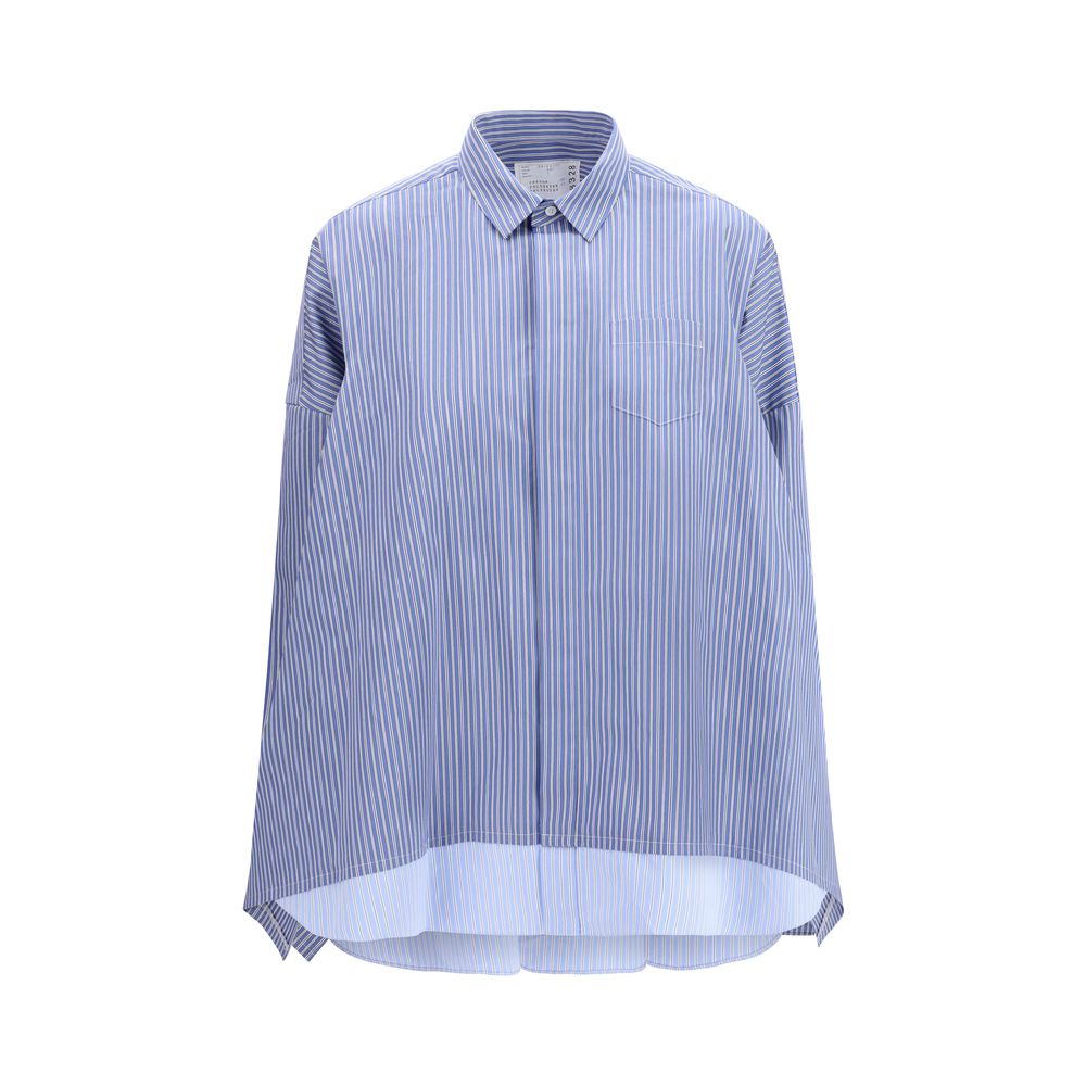 Sacai Blaues Baumwollhemd mit Muster