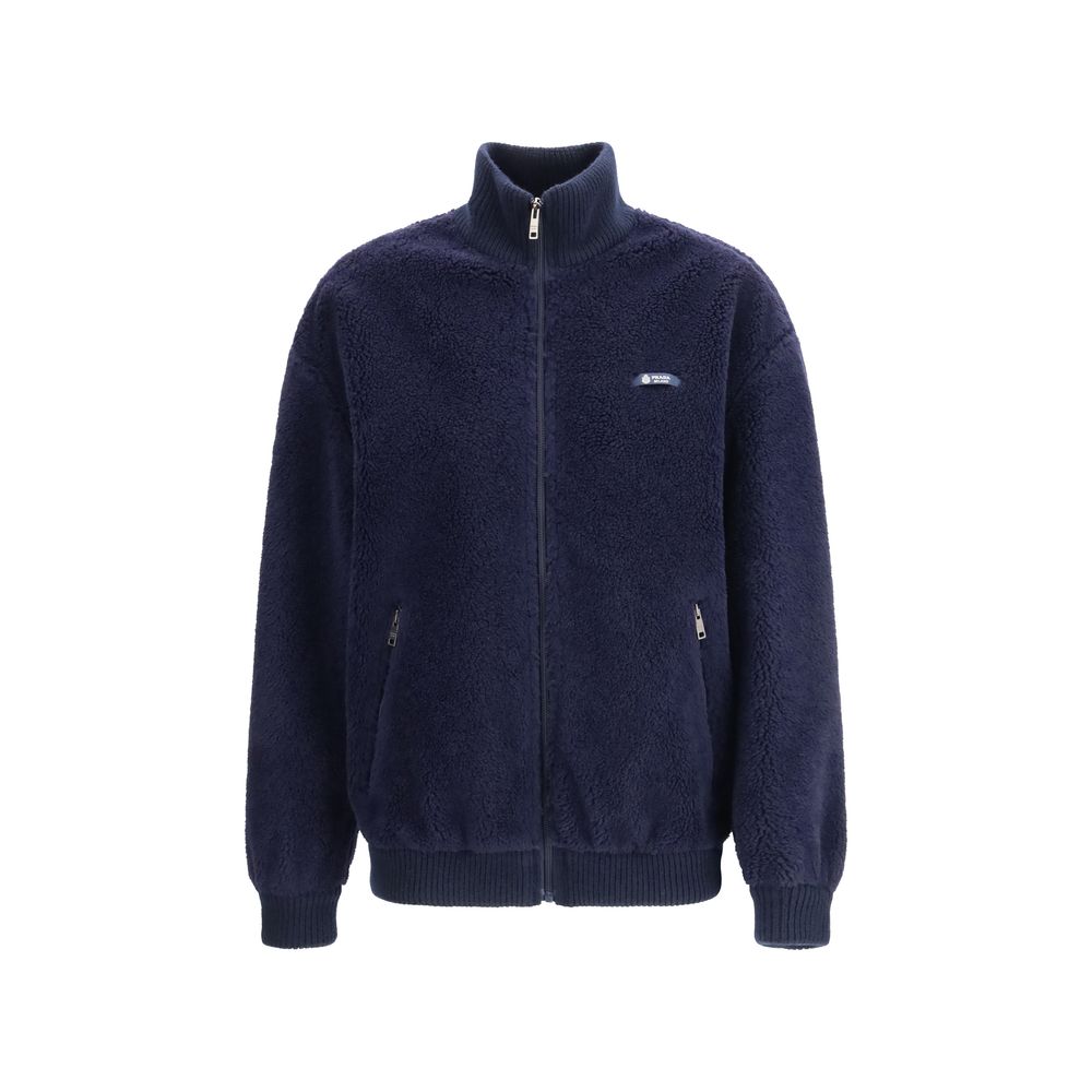 Prada Blaue Polyamid-Jacke in voller Länge