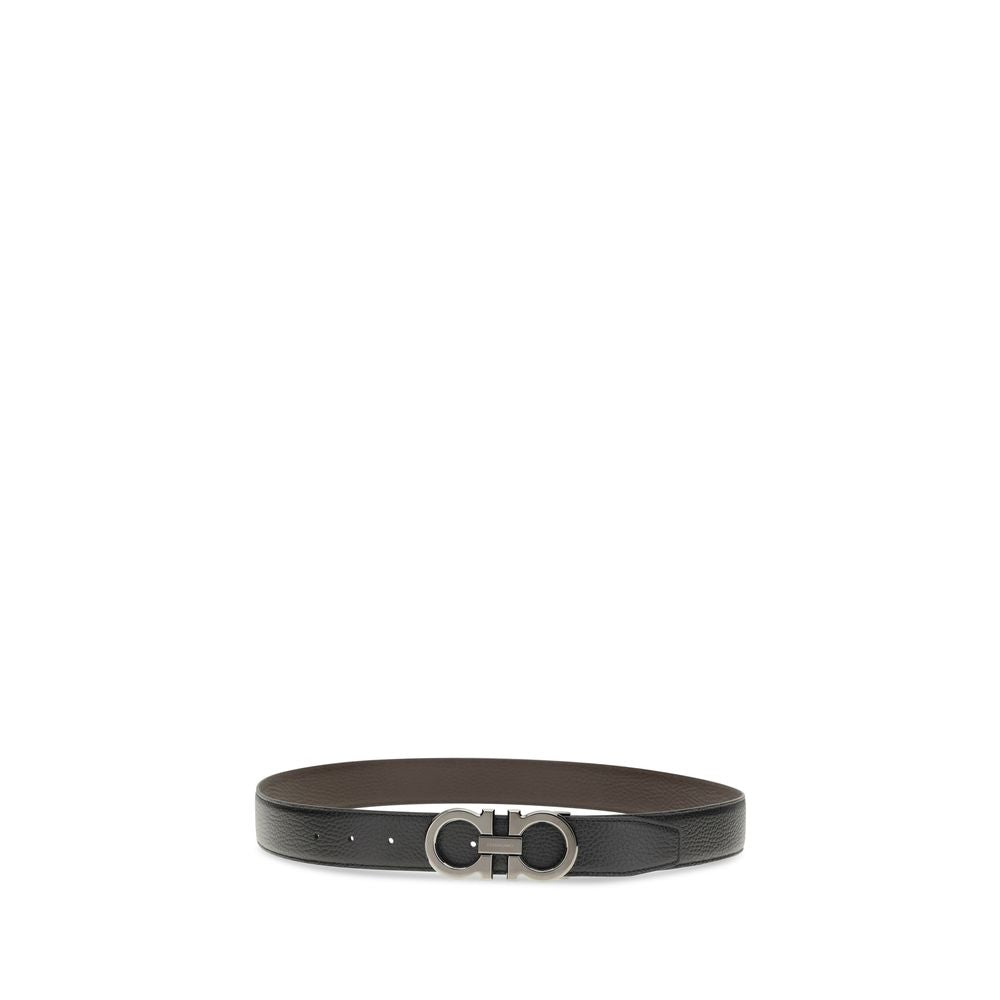 Ferragamo Schwarzer Kalbsleder Bos Taurus Regular Gürtel