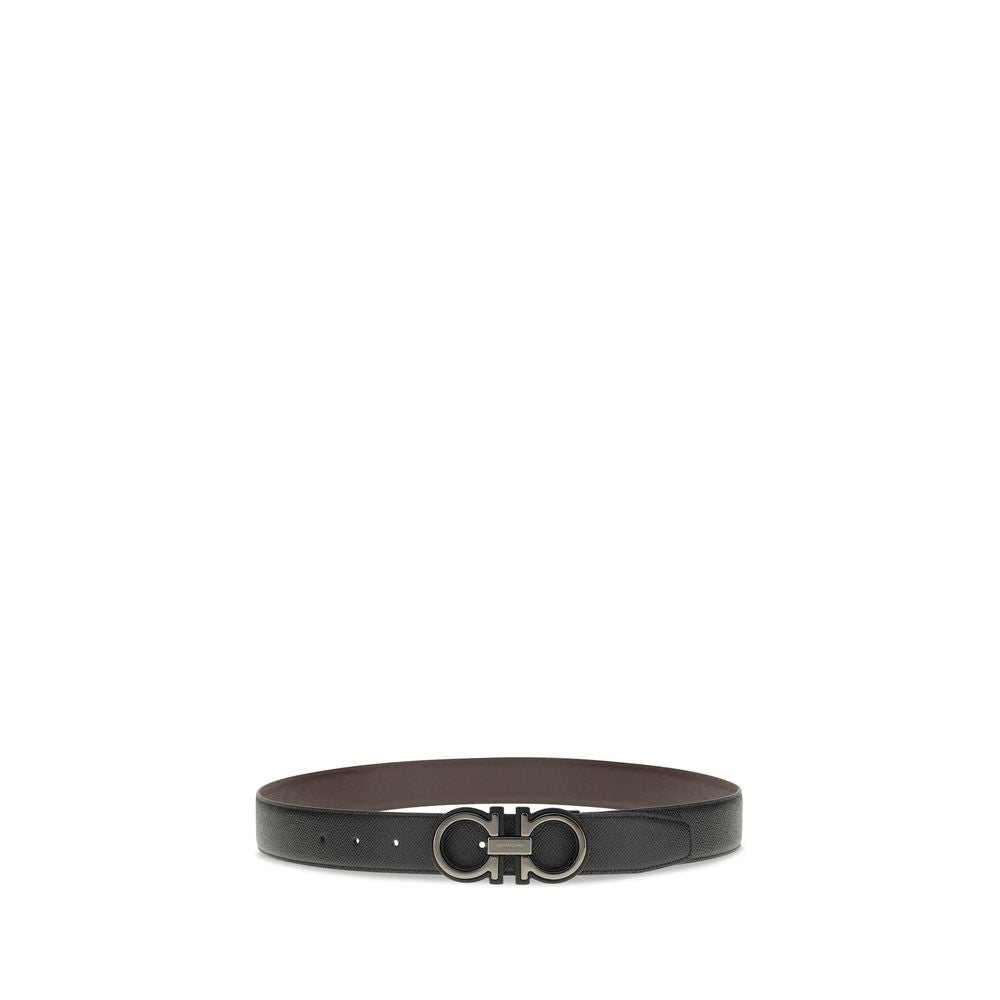 Ferragamo Schwarzer Kalbsleder Bos Taurus Regular Gürtel
