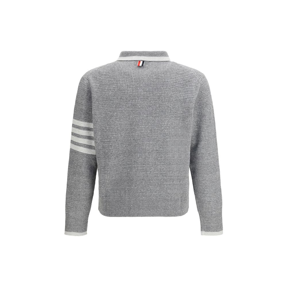 Thom Browne Graues Hemd aus Leinen mit Muster