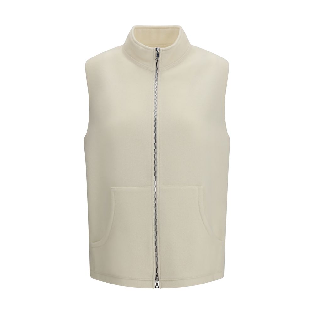 RIER Beige Wool Oves Aries Ärmellose Jacke