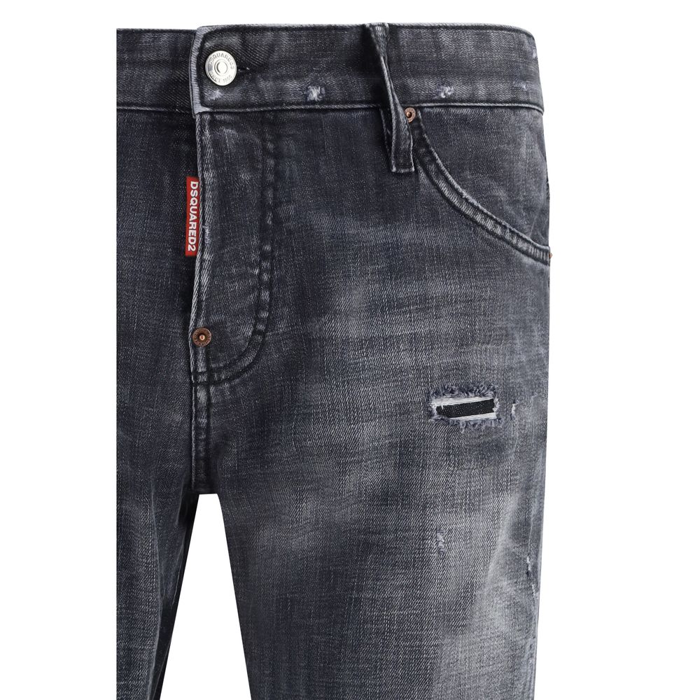 Dsquared² Schwarze Baumwoll-Jeans im Slim Fit