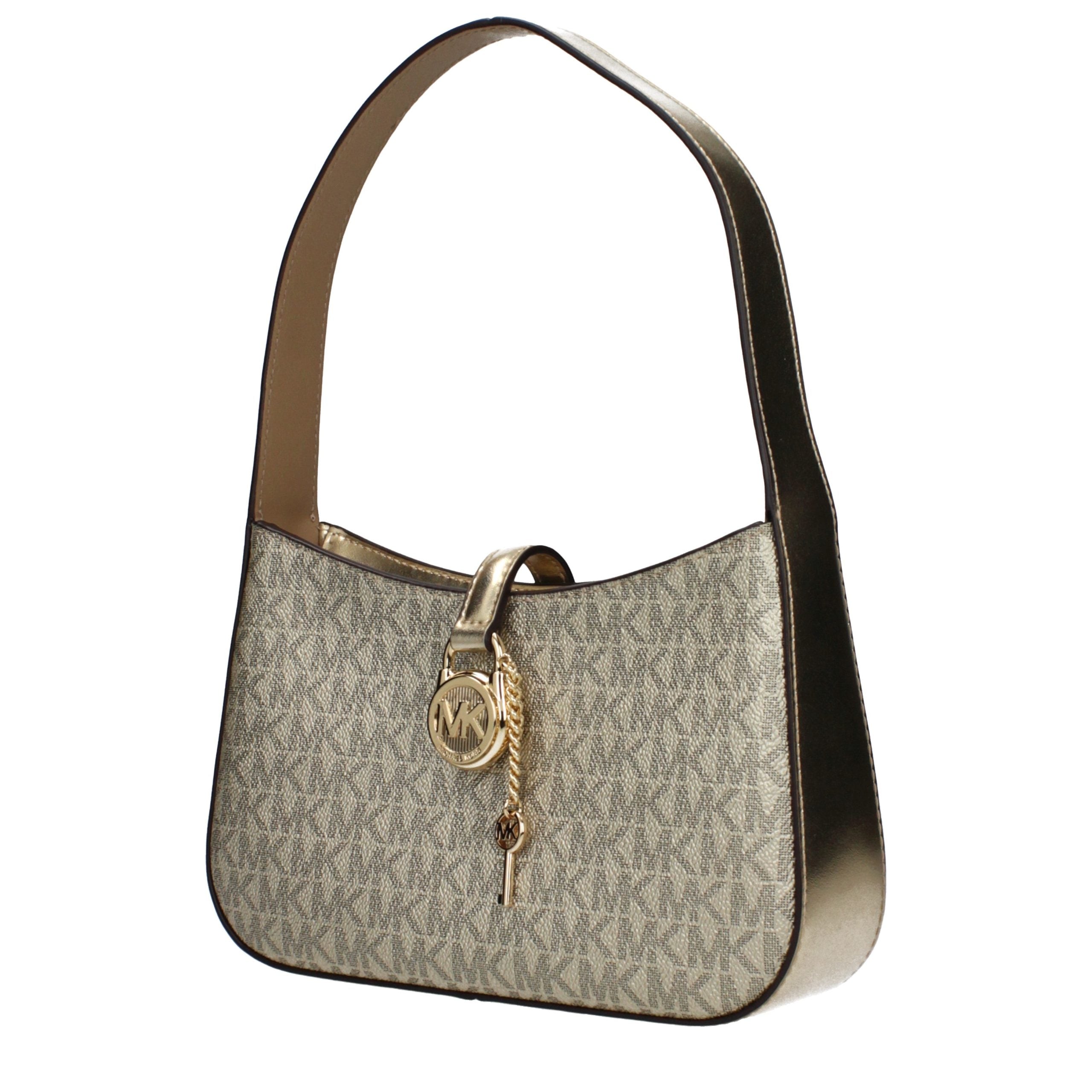 Michael Kors Goldfarbene Stoffhandtasche