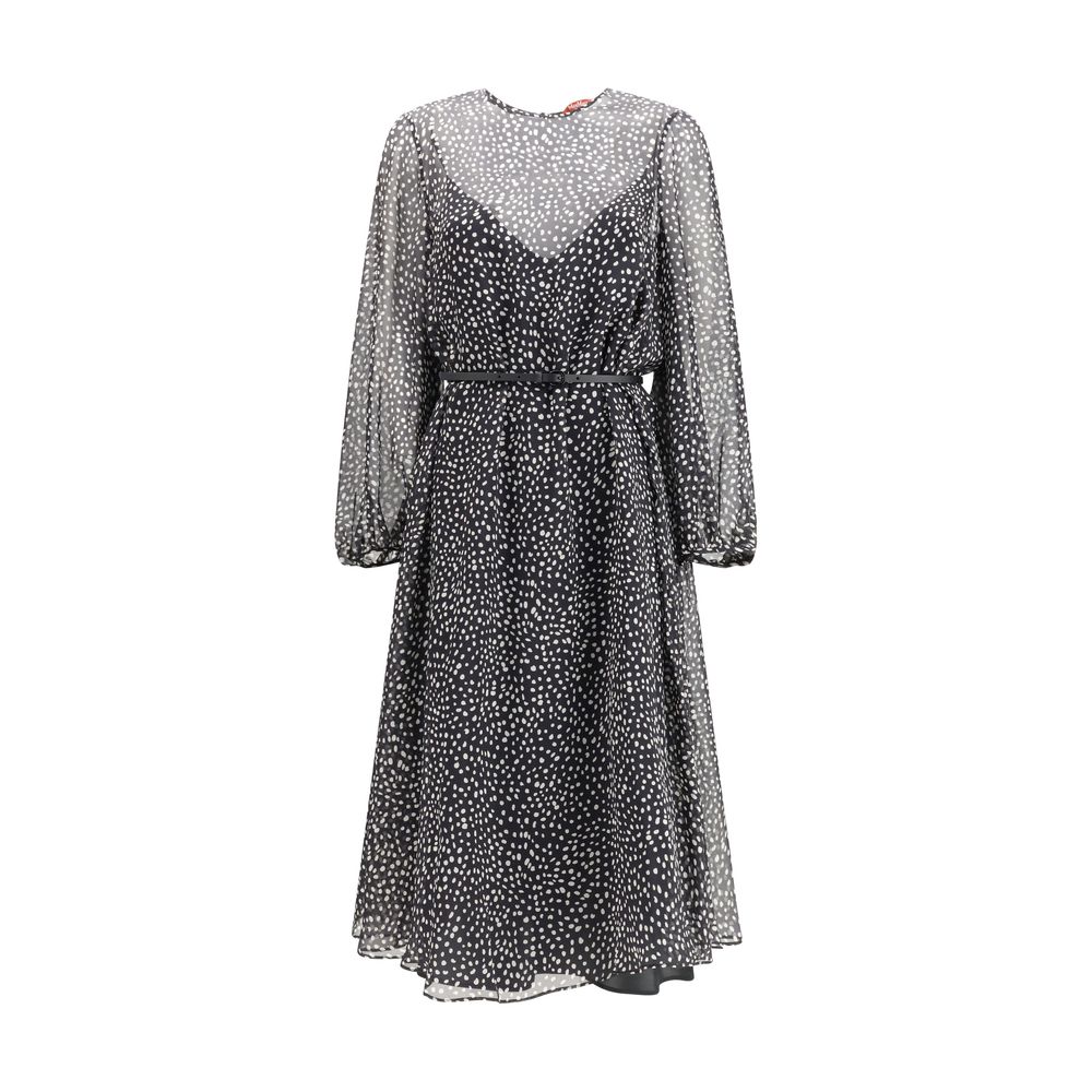 Max Mara Schwarzes Seiden-Casual-Kleid