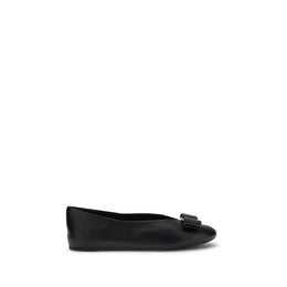 Ferragamo Schwarze Ballerinas aus Kalbsleder Bos Taurus