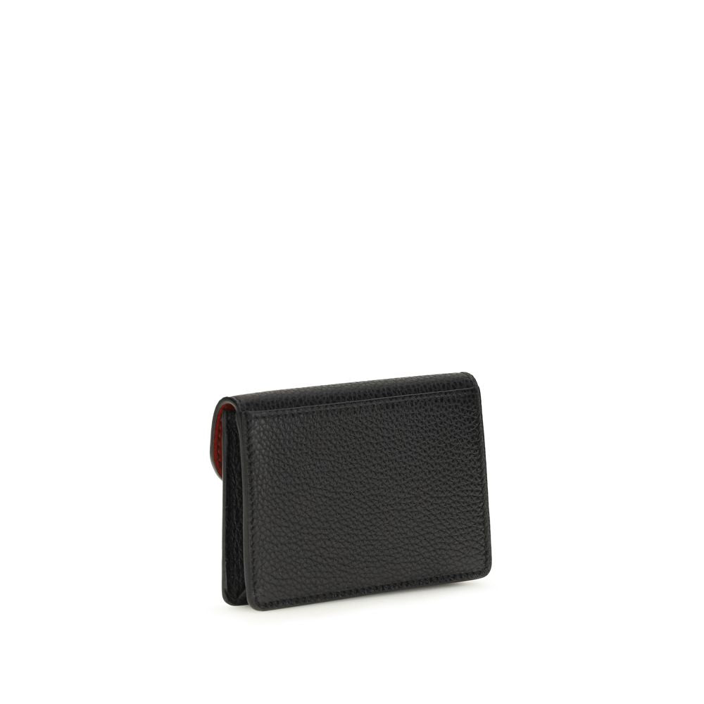Ferragamo Schwarzes Kalbsleder Bos Taurus Portemonnaie