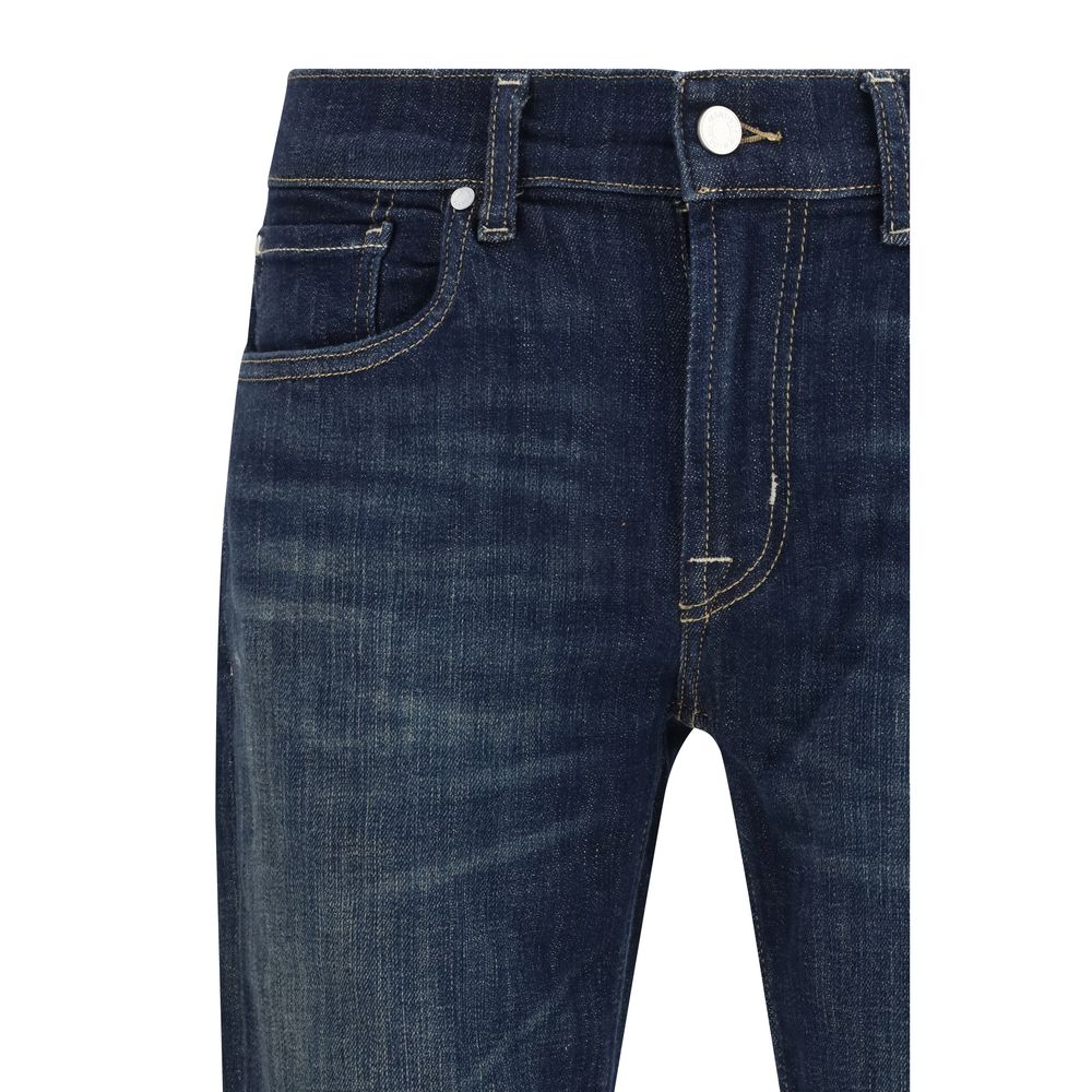 7FOR Blaue Baumwoll-Jeans mit ausgestelltem Bein