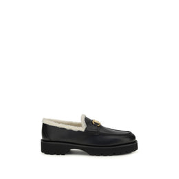 Valentino Garavani Schwarze "Bos Taurus" Kalbsleder Loafer zum Hineinschlüpfen