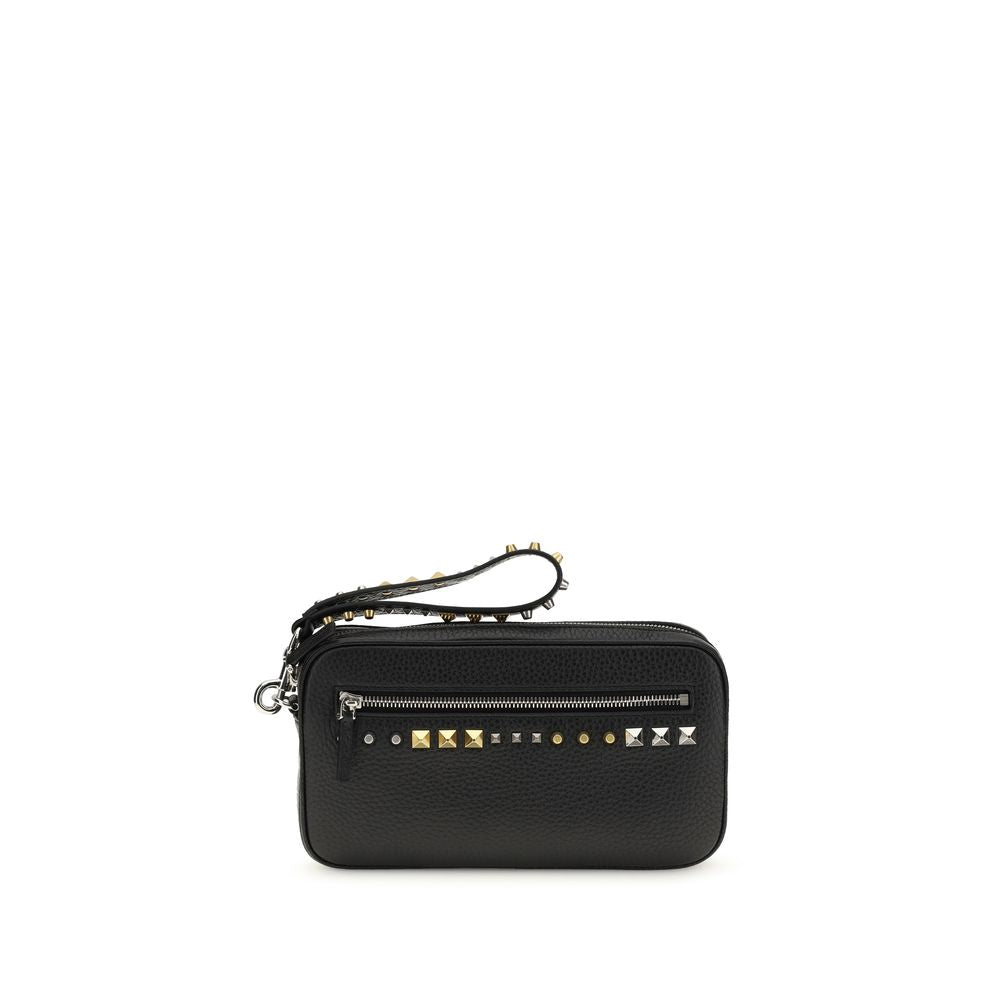 Valentino Garavani Schwarzes Kalbsleder Bos Taurus Accessoires