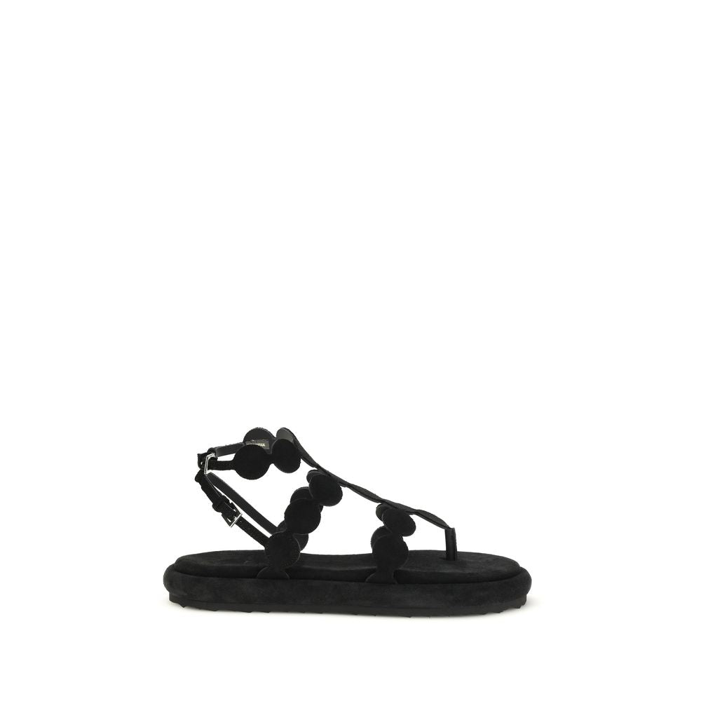 Pierre Hardy Schwarze Bos Taurus Kalbsleder Plateau-Sandalen