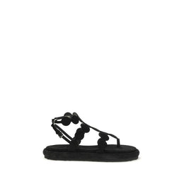 Pierre Hardy Schwarze Bos Taurus Kalbsleder Plateau-Sandalen