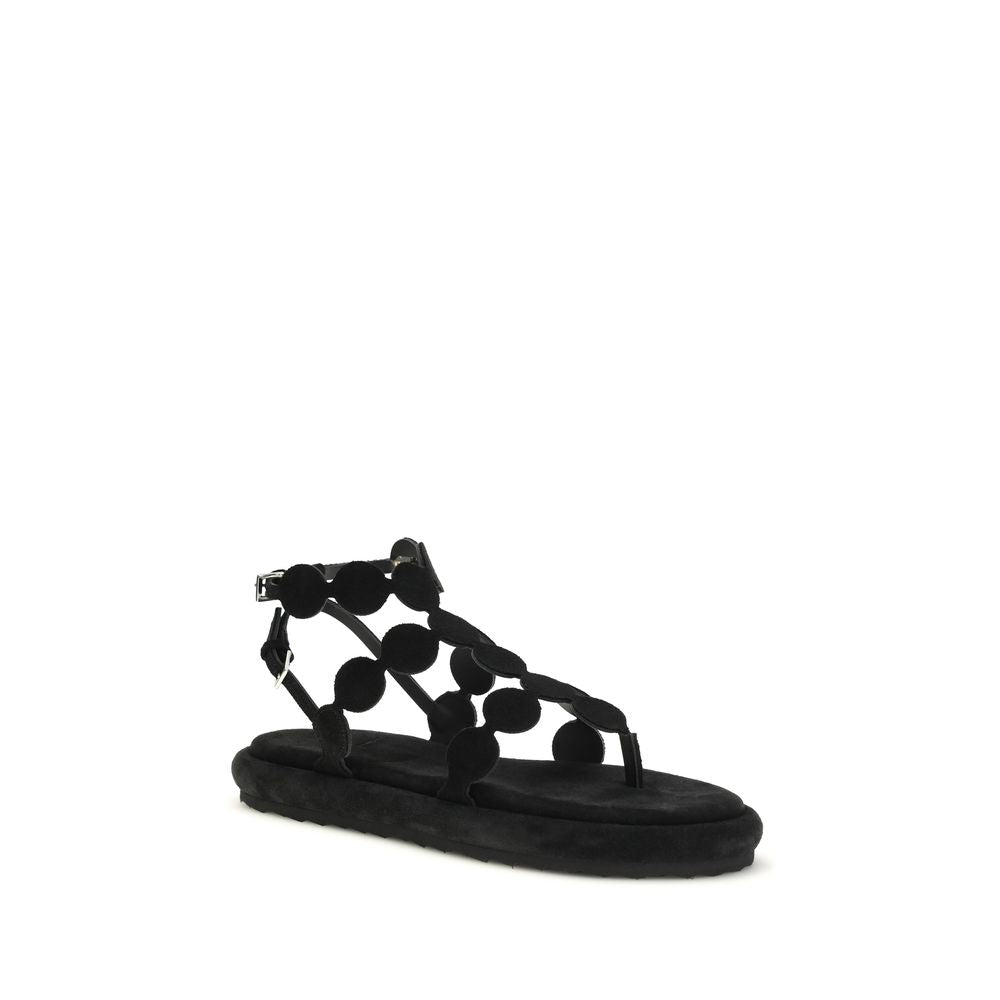 Pierre Hardy Schwarze Bos Taurus Kalbsleder Plateau-Sandalen