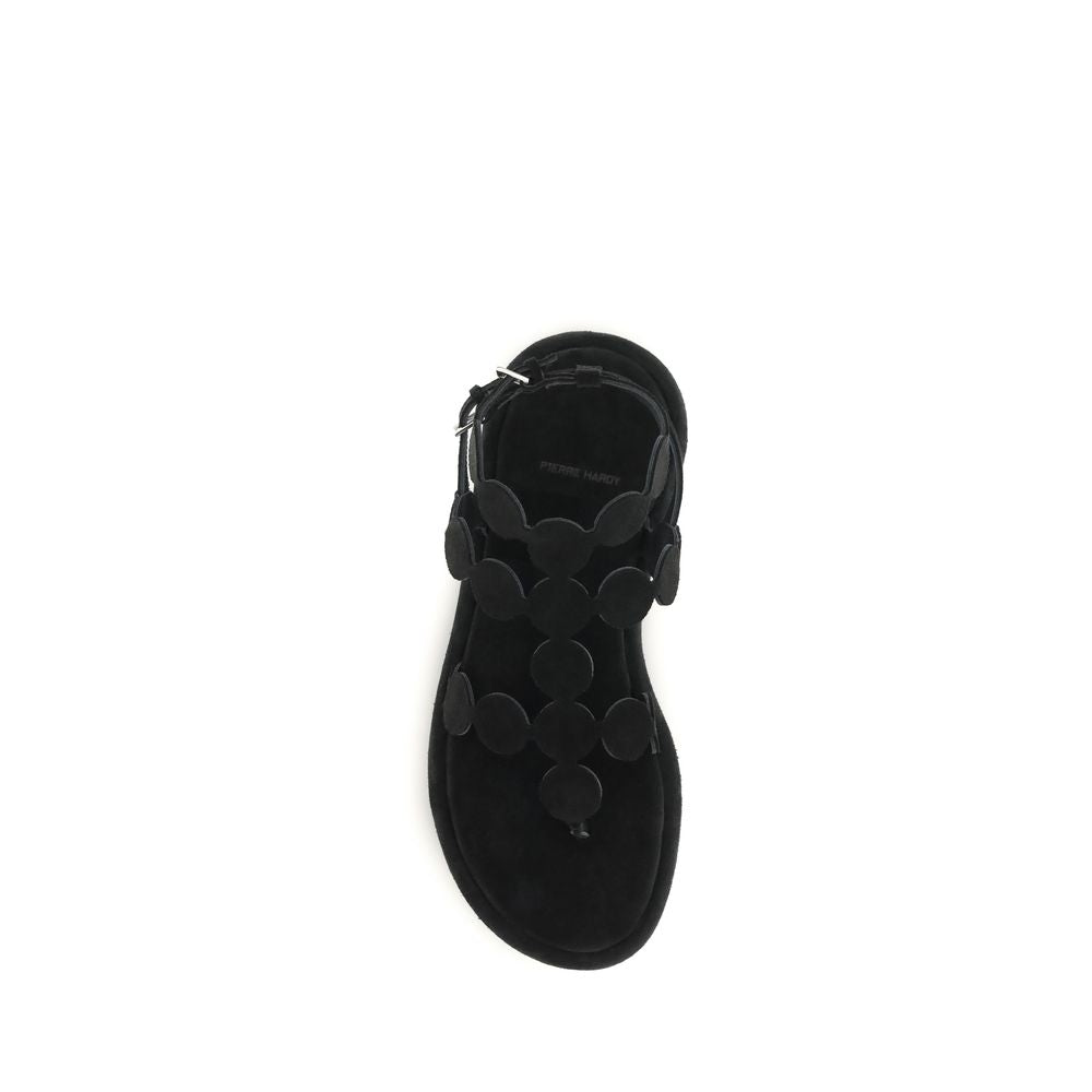 Pierre Hardy Schwarze Bos Taurus Kalbsleder Plateau-Sandalen